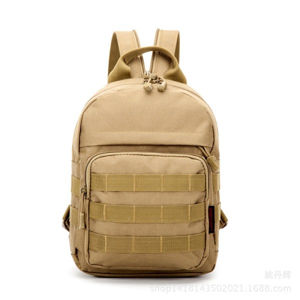 Sports Lille Rygsæk Ægte Camouflage Military Fan Bag Dual-Use Brysttaske Enkelt rygsæk til kvinder Gray-brown