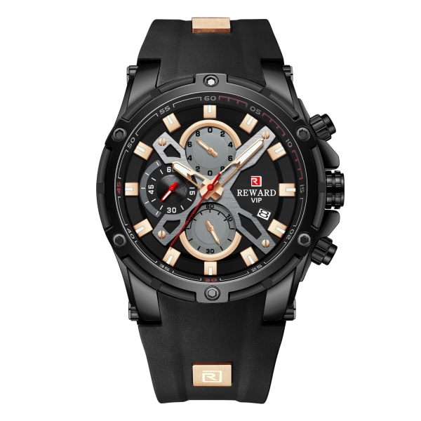 Herrklockor Watch Multifunktionskronografklocka Watch Black surface 1