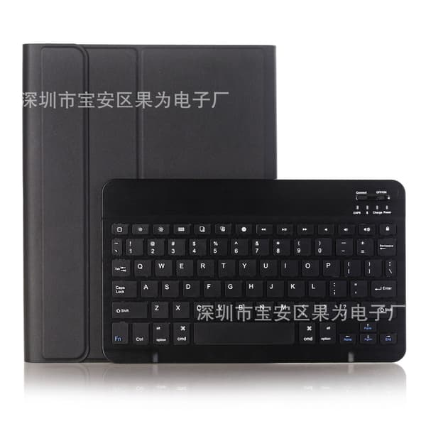 Etui til iPad 9.7\" Sort Læder Tastatur Uden Baggrundsbelysning\" Bluetooth Mini 10