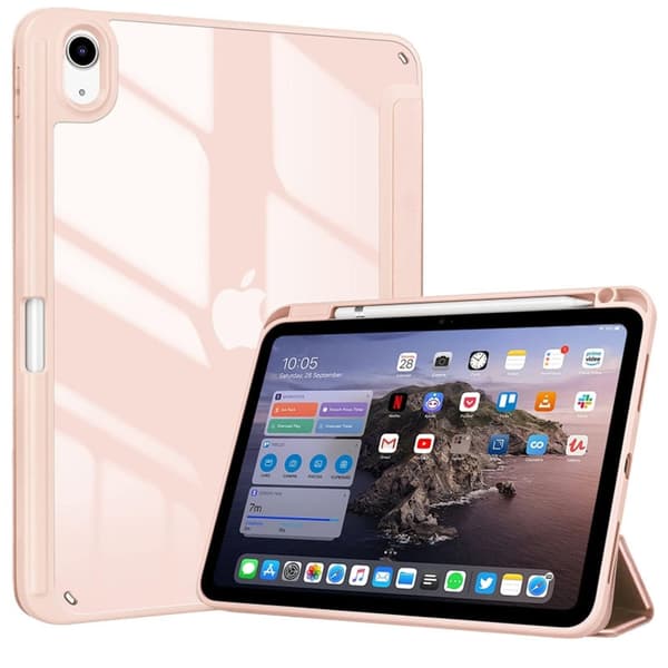 Stilfuldt etui til iPad Pro 11\" 2024 Pink Tri fold Magnetisk Stativ Rem