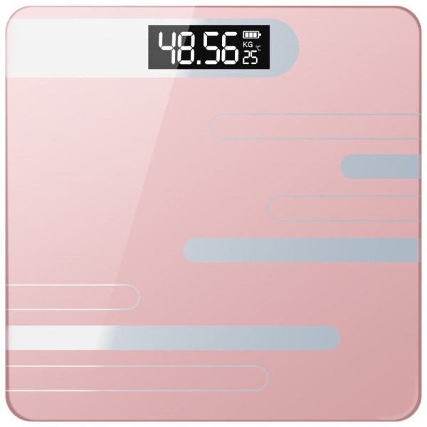 Kehon painovaaka Kylpyhuone pyöreä kulmataso Digitaalinen kotielektroniikka Terveys High Precision Striped pink USB rechargeable