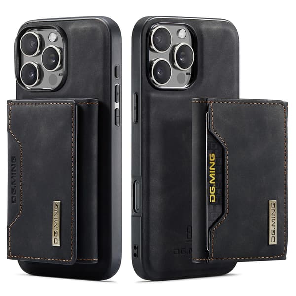Etui til iPhone 13 kombination sort magnetisk kortholder separat