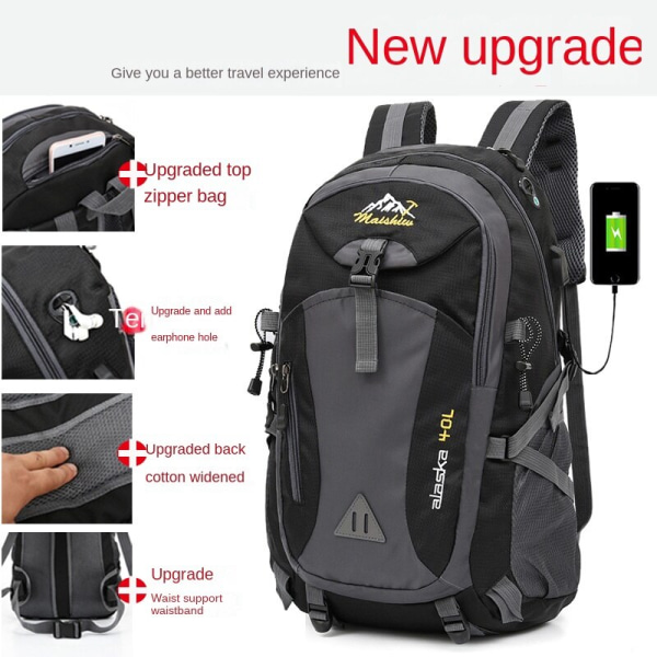 Menn Ryggsekk Skulderveske Laderyggsekk Sports Outdoor Mountaineering Bag Black [Simplified]