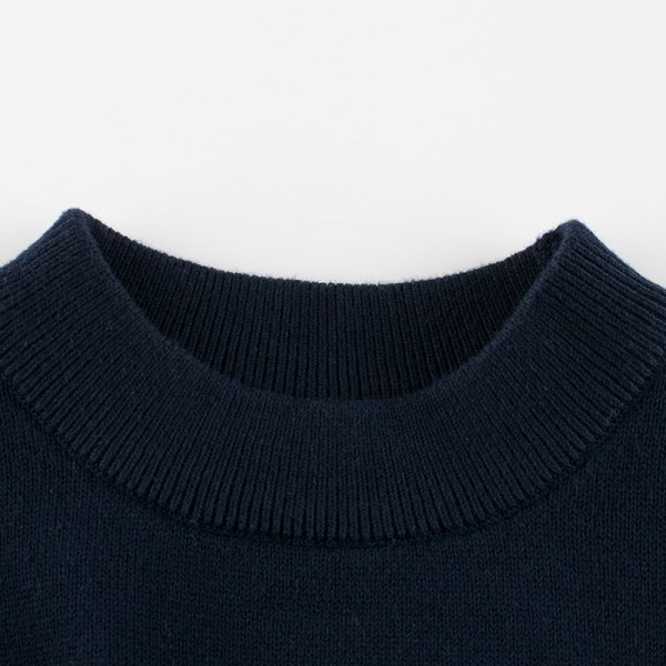 Kvinder Strik Efterår Vinter Sweater Børnetøj Ny Piger Bundskjorte Børn Dark Blue 42*74*38cm