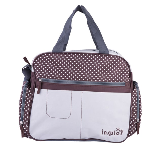 Pusletasker Mommy Bag Multifunktionel One-Skulder Crossbody Stor Kapacitet Mor og Baby Coffee