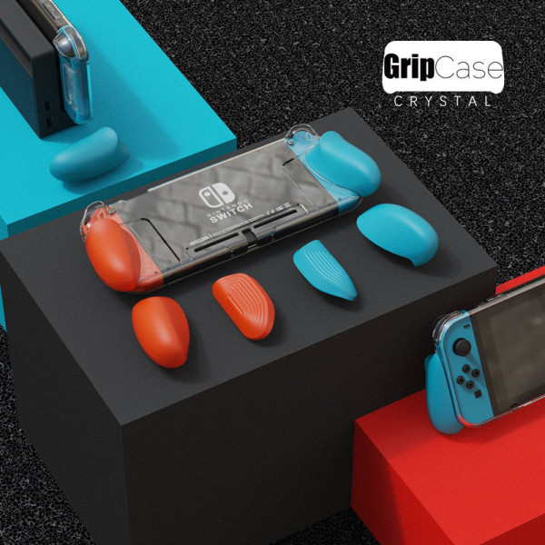 Til Grip Case Crystal til Switch Crystal NS Grip Protective Case Spiltilbehør Blue Red