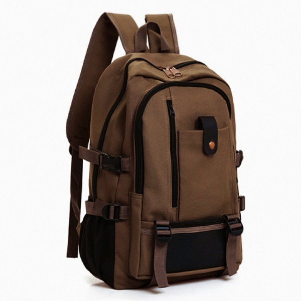 Backpack Trendy Fashionable Man Women's Medium College Students Bag Light khaki small