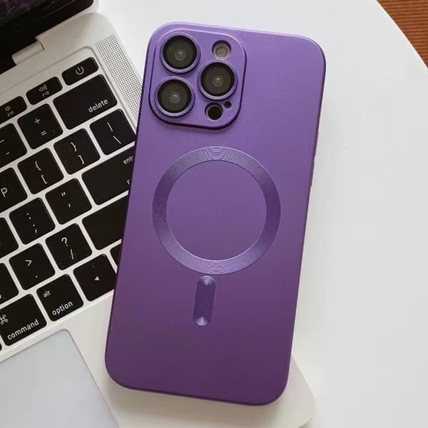 Etui til iPhone 17 Mørkelilla Magnetisk Simpel Blød