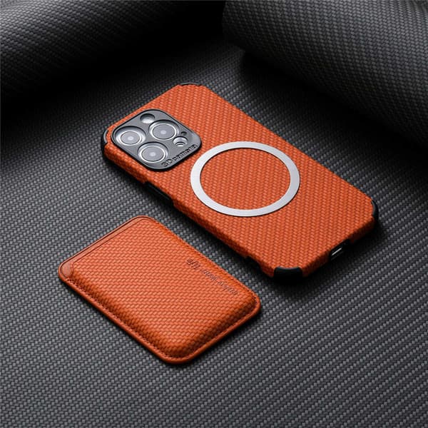 Etui til iPhone 14 Pro Max brunt kortholder magnetisk full