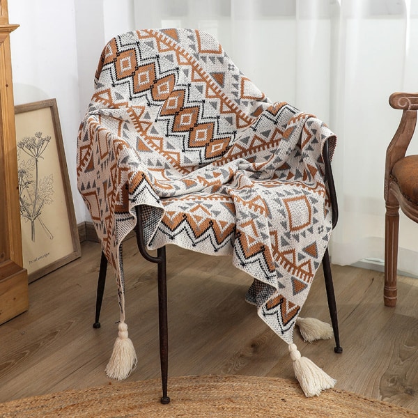 Simpelt strikket uldsjal tæppe lur tæppe vinterpynt tæppe sofa tæppe Posemile 150*200CM