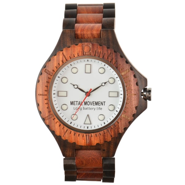 Miesten kellot Wood Pöytä Quartz Watch Wood Watch Lahja Black red sandalwood