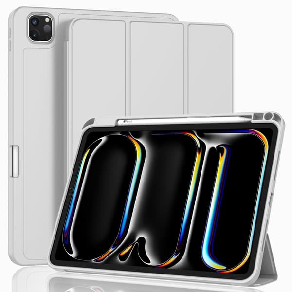 Stilig etui for iPad 10./11. 22/25 grå silikonstropp