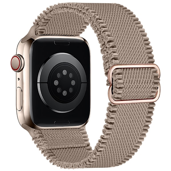 Urrem til Apple Watch iWatch 38/40/41/42mm buet kant, mælketé-farve