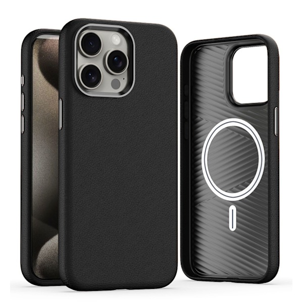 Etui til iPhone 14 sort magnetisk type magnetisk læder fuld anti-fald