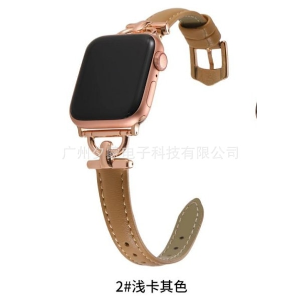 Kellon ranneke Apple Watch iWatch 42mm 10. sukupolvi ruusukulta/vaalea khaki