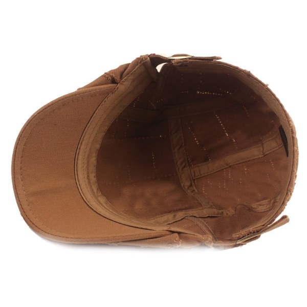 Baret Hat Mænd Kvinder Distressed Baret Vintage Hat Kunstnerisk Ungdom Advance Hatte Internet Berethed Peaked Cap Brown Adjustable