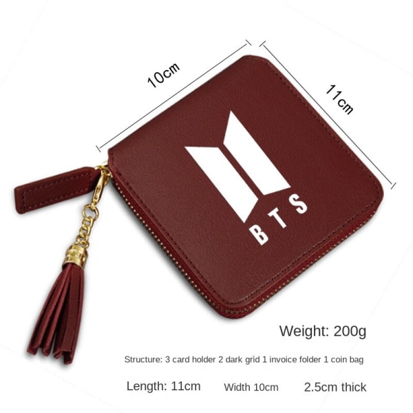 Dame lommebok myntveske Youth League Album Signatur Logo Pu Liten Lett Clutch Red 11*10*2.5cm