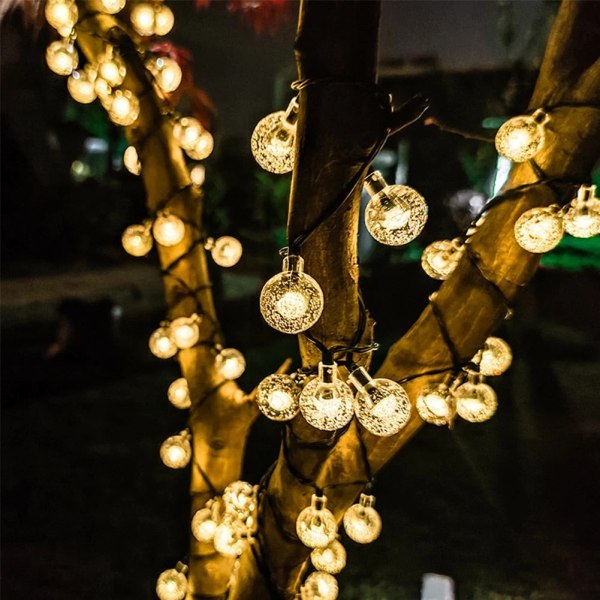 20/30/50 LED-krystalsolpærer Fairy Lights Udendørs Vandtætte String Lights til Garden Yard Hjem Bryllup Julepynt multi-Color 2.5cm Bulbsx30-7M