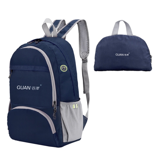 Matkalaukku Outdoor Reppu vuorikiipeily Kevyt ja kannettava nahka Miesten ja naisten Suuri kapasiteetti koululaukku 1 Navy blue 45*30*14cm
