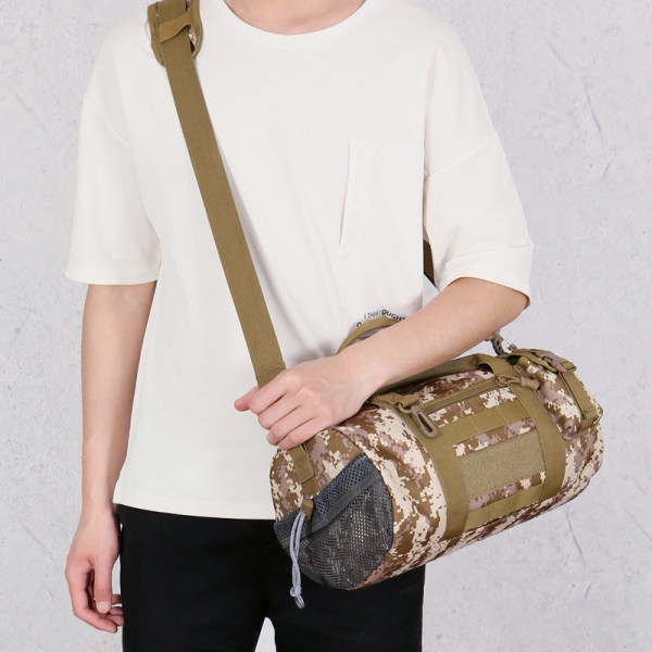 Ryggsäck Cylinder Taekwondo Kamouflage Gymnastic Valise Multifunktionell Portabel Fitness Bag Desert camouflage 19 inches