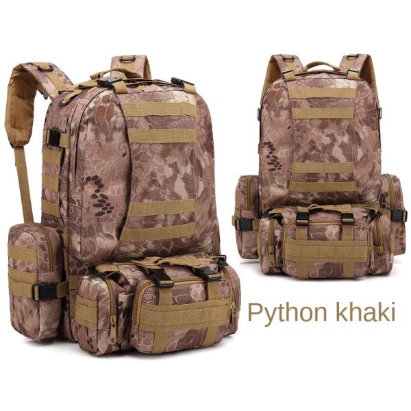 Mænd Rygsæk Skuldertaske Udendørs Rygsæk Army Camouflage Taktik Klatring Python khaki