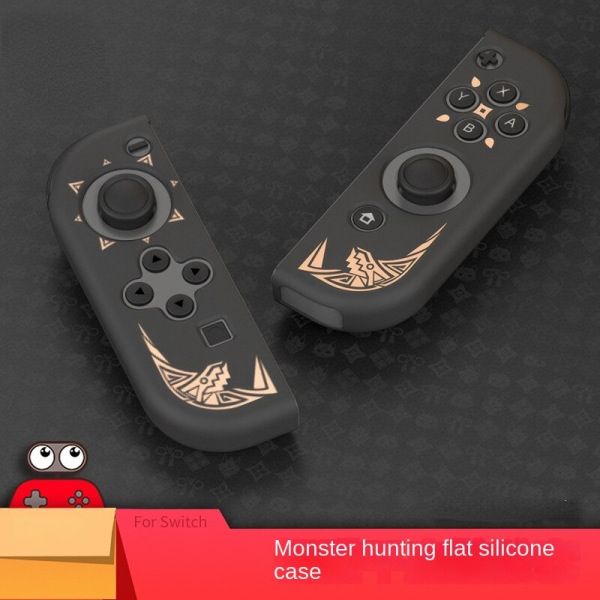 For Switch Joystick Cap NS Beskyttelsesveske Tempered Film MHX Monster Hunter Rise Håndtak Black knot