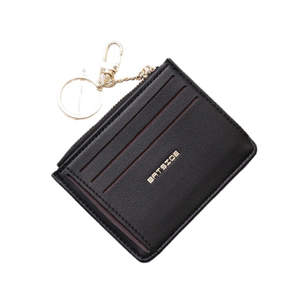 Kvinnors plånbok myntväska Kort mini japansk och koreansk stil Enkel multi-kort-fack Mode liten korthållare Black