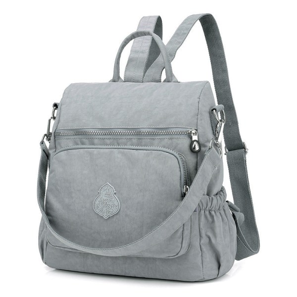 Damerygsæk Bærbar Dametaske Dragon Bag Vandtæt Nylon Dragon Bag Silver Gray