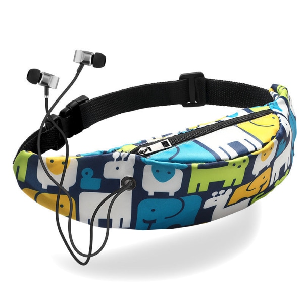 Fanny Pack Running Belt Waist Bag Organizer korealaiseen tyyliin printed ulkona 12 6-inch