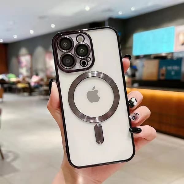 Etui til iPhone 17PRO Grafit Sort Magnetisk Linsebeskytter Blød