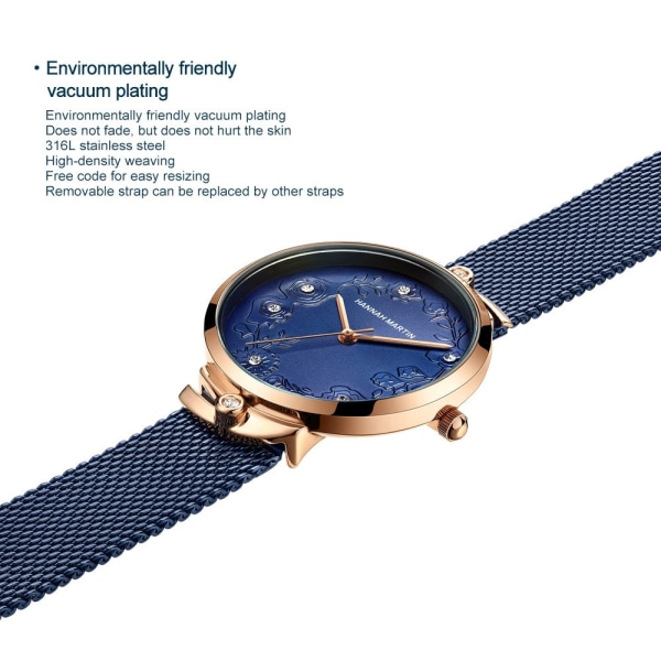 Kvinners Business Style Watch Quartz Waterproof Watch Blue