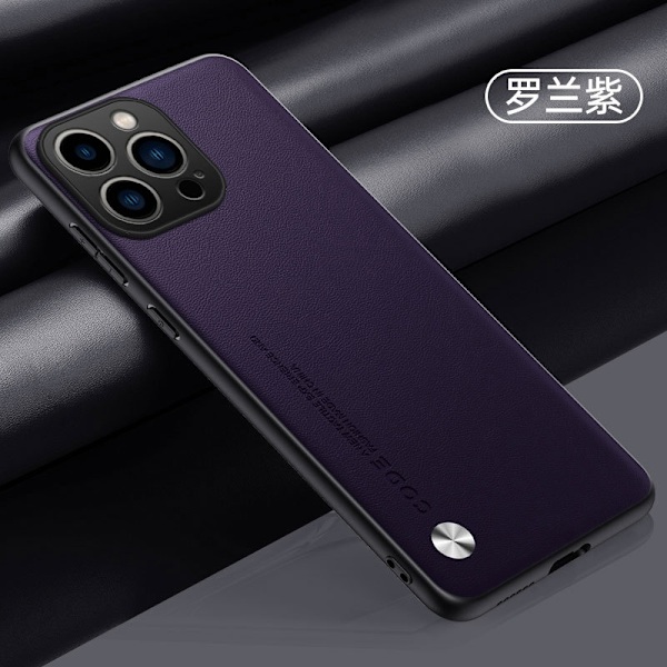Kotelo iPhone 13 Pro -puhelimelle, violetti nahka, yksilöity, kattava, kevyt ja yksinkertainen