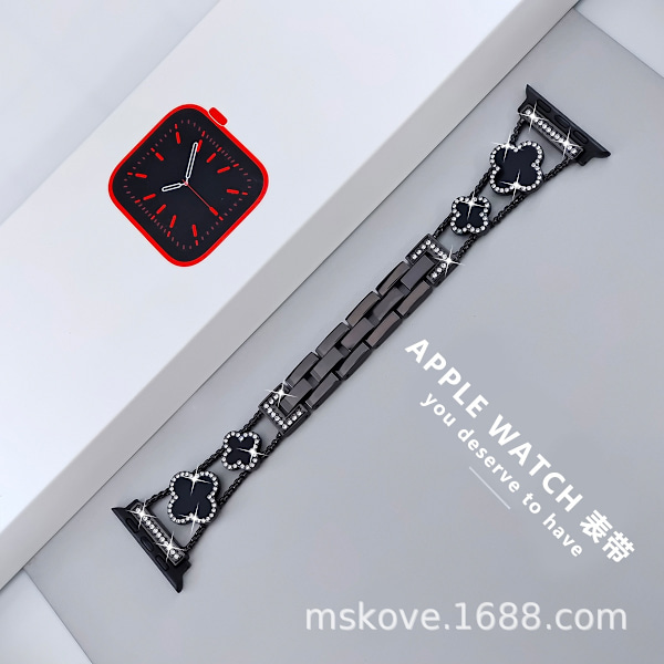 Urrem til Apple Watch iWatch 38/40/41mm - 9 generationer sort + obsidian