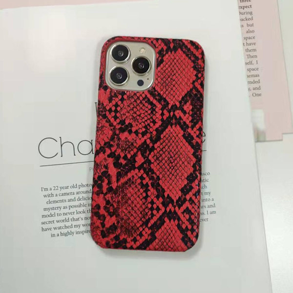 Kotelo iPhone 17promax punainen python-kuvio puolikotelo