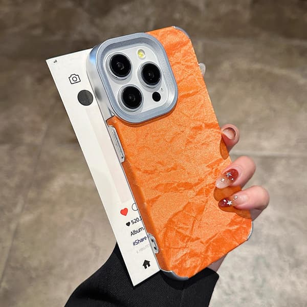 Etui til iPhone 17 Orange Flannel Snemønster