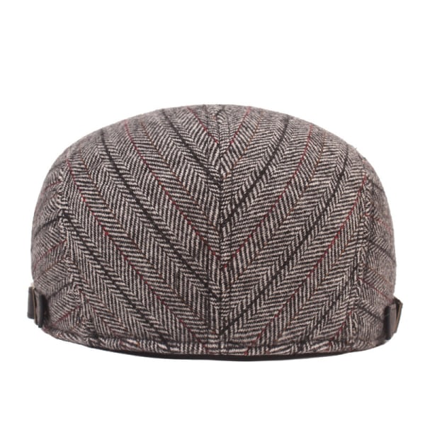 Baret Hat Hat til ældre Mænds spidskatte Vinter fortykket Baret til ældre Advance Hatte Plaid Brown Adjustable