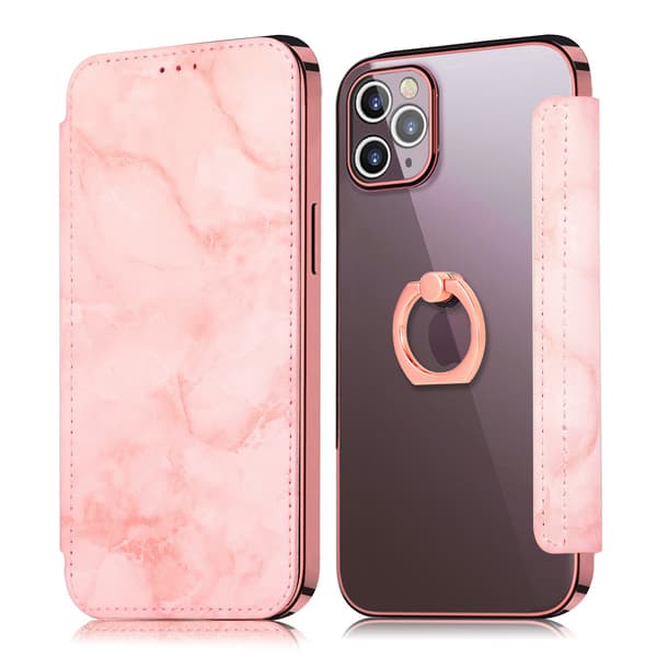 Fodral för Samsung s20plus Roséguld Marmor elektropläterad läderring