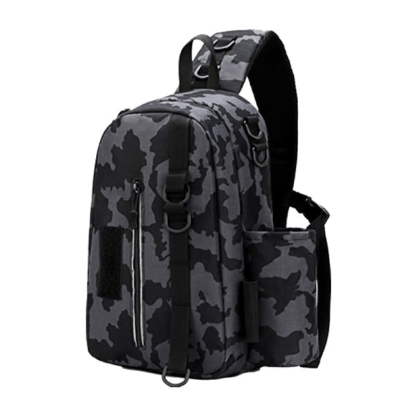 Menn kvinner Fanny Pack Midjeveske Utendørs Spinning Fiskestang Bryst Vanntett Reiseryggsekk med stor kapasitet Fiske Crossbody Scorpio camouflage