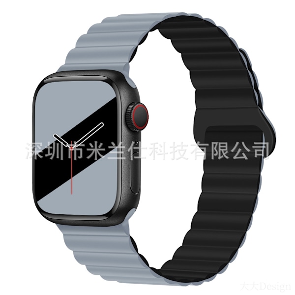 Urrem til Apple Watch iWatch 38/40/41/42mm-S10 20 Obsidian Grå med Sort