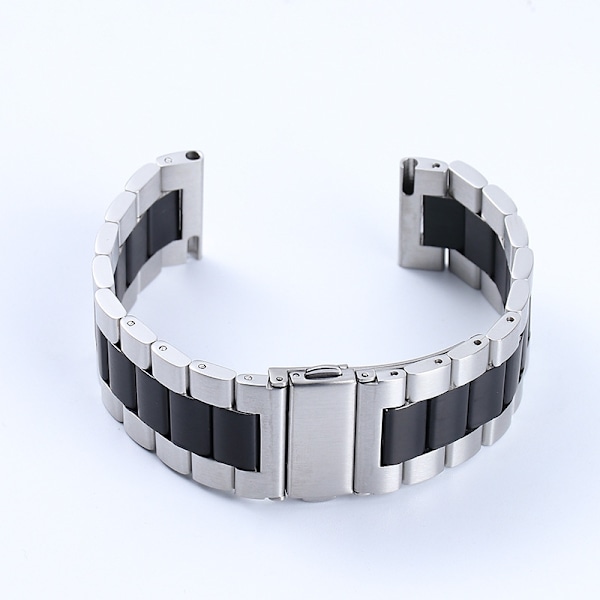 Klockarmband för Apple Watch iWatch 38mm 40mm 41mm fjäderstift högkvalitativt silver svart