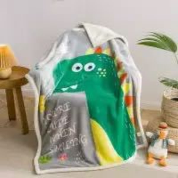 Dubbla lager förtjockad tecknad lammullsflanell barnfilt Baby Presentfilt Dinosaur diary 100cm*140cm