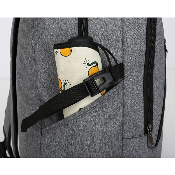 Kouluopiskelijareppu College Bookbag Matkalaukku USB lataustietokone Varkaudenesto Gray