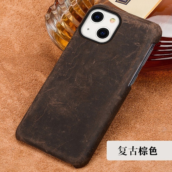 Kotelo iPhone 16 Pro Max -puhelimelle ruskea [ensimmäinen kerros lehmännahkaa] retro nahkaa