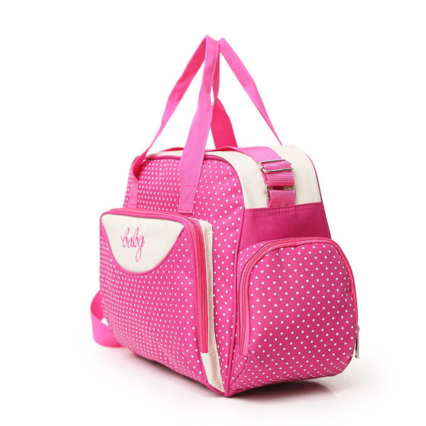 Pusletasker Mommy Bag Multifunktions Mode-babytaske med stor kapacitet Brown five-piece set