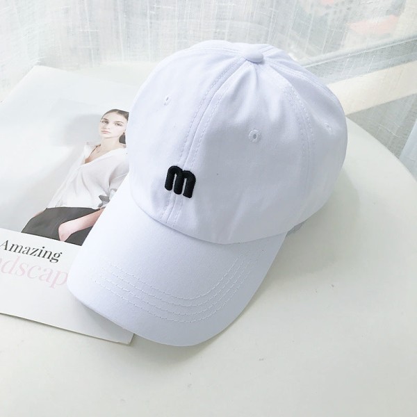 Cap 2022 Kevään kesämuoti Yksivärinen aurinkosuoja Casual hattu M White Adjustable