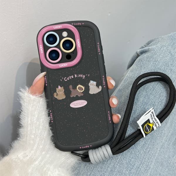 Etui til iPhone 17 Pro Kaffe Killing + Armbånd Sort Kaffe Killing simpel lanyard