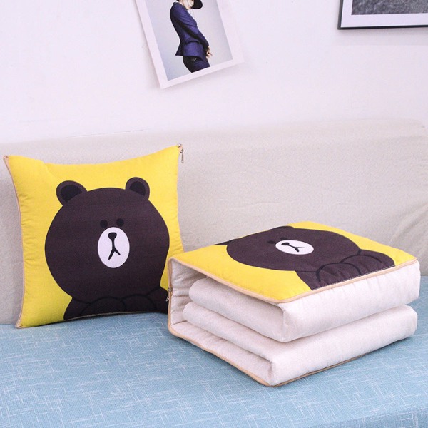 Multifunktionell kudde täcke med dubbla syften kudde Bil ryggkudde Quilt Praktisk present Happy Cat 40*40cm