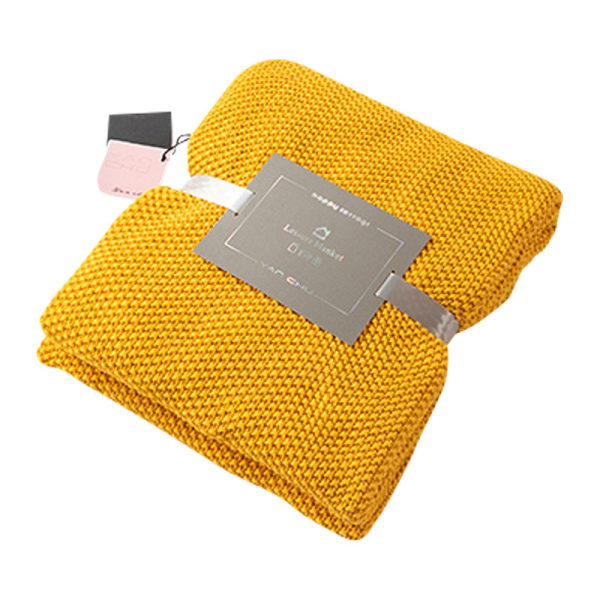 Nap-peitto sängyn cover harmaa huopa Villapyyhe yksivärinen neulottu peitto peitto sängynpeite Yellow 130*170CM