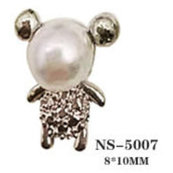Negledekorasjoner for Nail Art Bear Love Legering Manikyr Smykker Diamond Pearl NS-5007