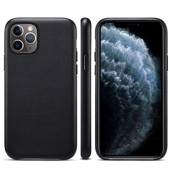 Fodral för iPhone 13Promax svart lammskinn anti-fall tunt och slitstarkt läder